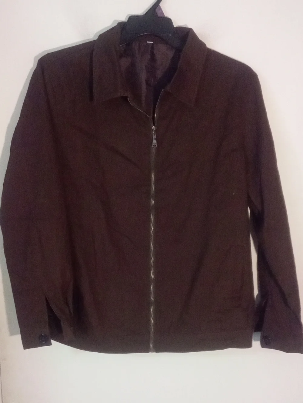Unbranded Men's Brown Zip-Front Jacket Small? EUC 100% Coyton